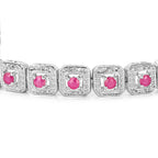 Ruby Tennis Bracelet 3.1 Carats Sterling Silver