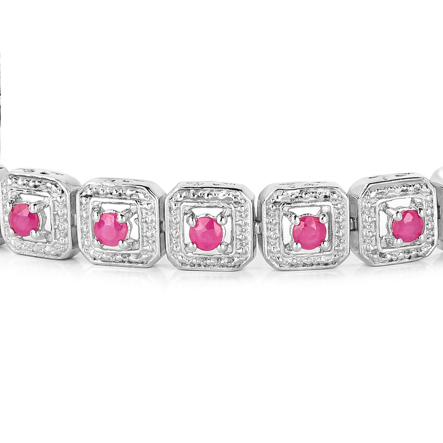 Ruby Tennis Bracelet 3.1 Carats Sterling Silver