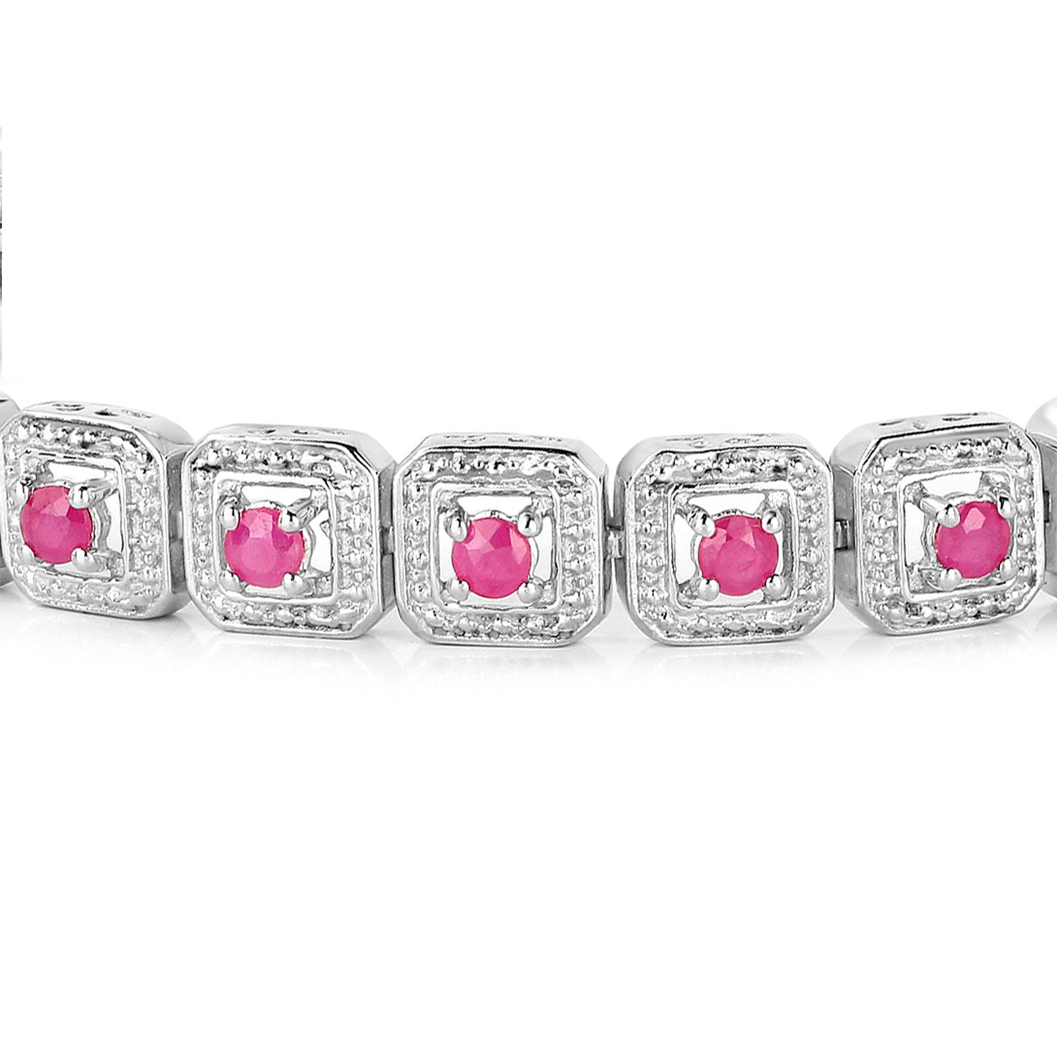 Ruby Tennis Bracelet 3.1 Carats Sterling Silver