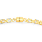 Blue Topaz Tennis Bracelet 10.1 Carats Gold Plated Silver