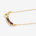 Garnet Heart Necklace 0.3 Carats Gold Plated Silver