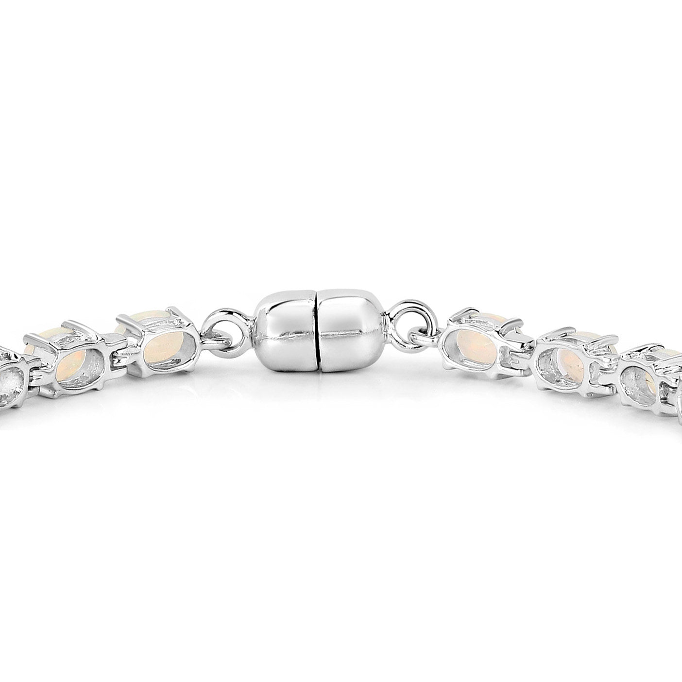 Ethiopian Opal Tennis Bracelet 4.78 Carats Sterling Silver