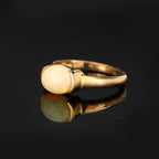 Natural Ethiopian Opal Ring 1.69 Carats Gold Plated Silver