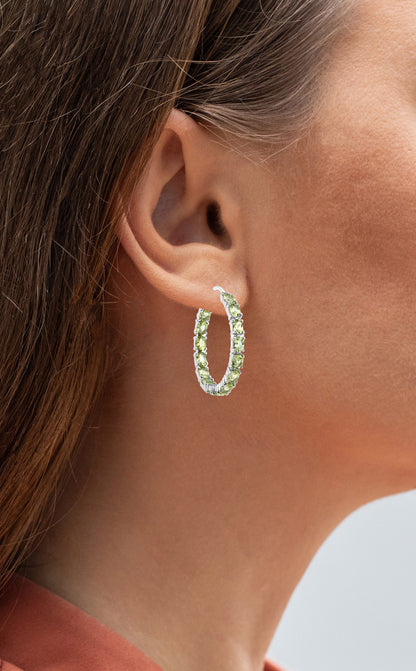 Peridot Earrings 5.08 Carats Sterling Silver