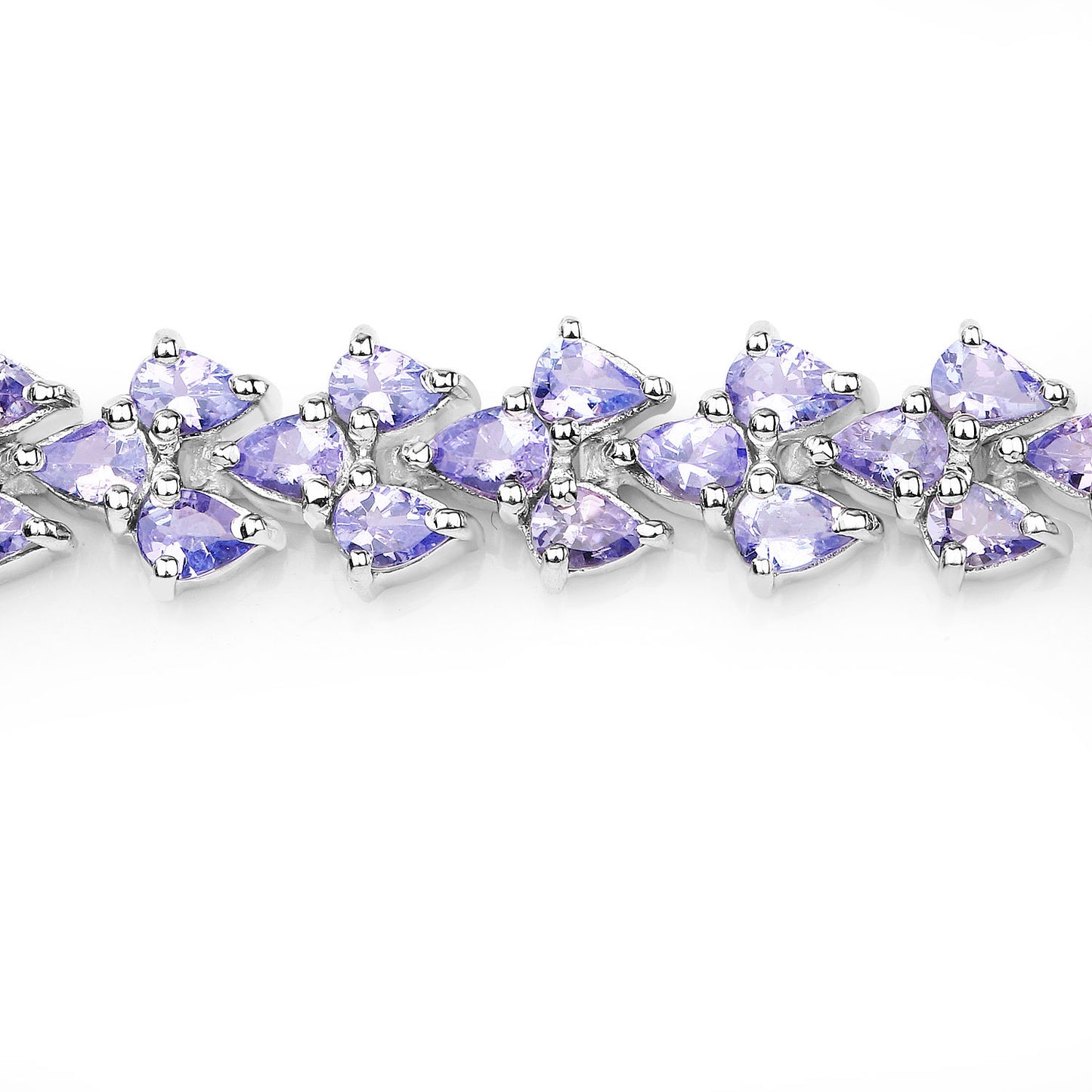 Tanzanite Bracelet 12 Carats Rhodium Plated Silver