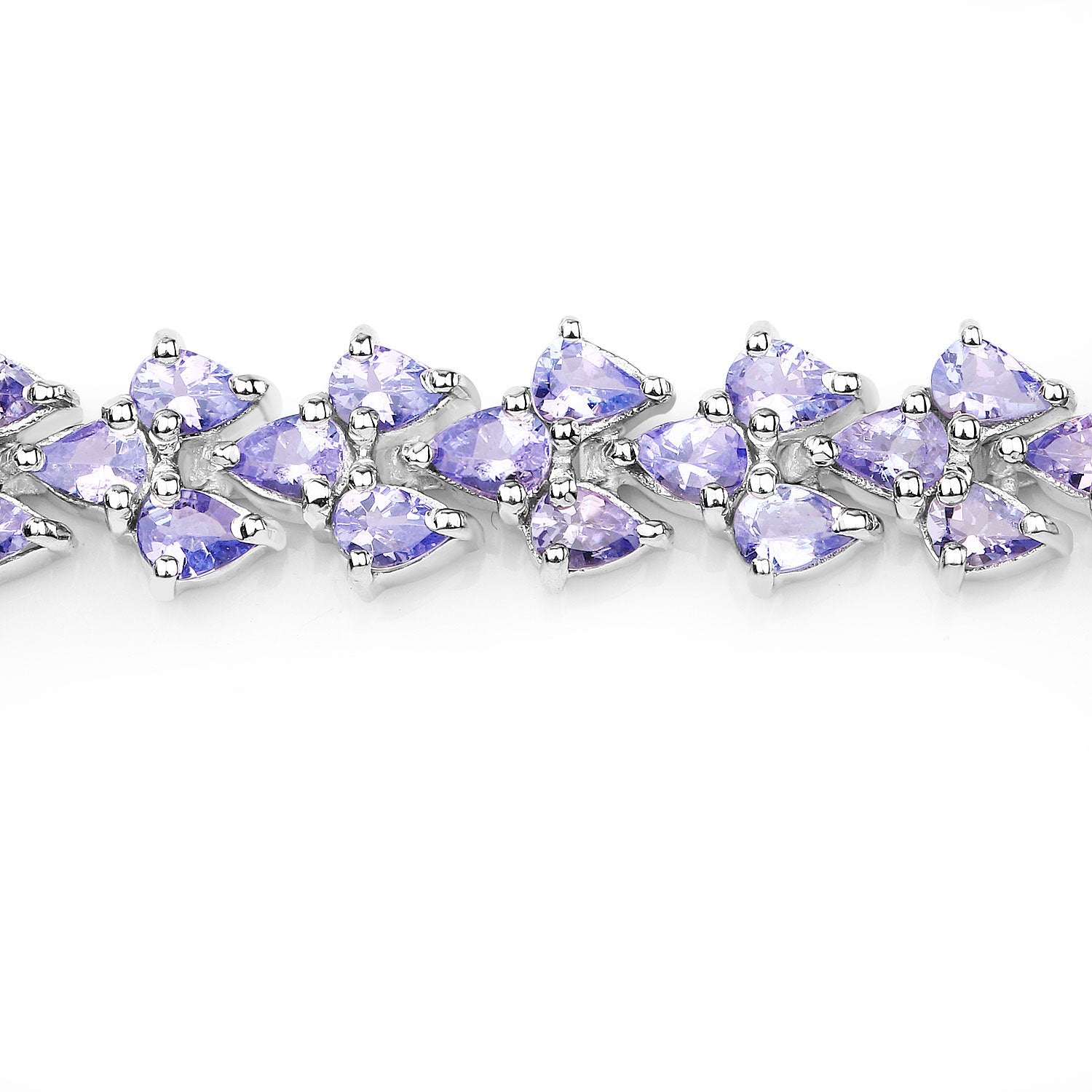 Tanzanite Bracelet 12 Carats Rhodium Plated Silver
