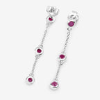 Ruby Earrings 0.76 Carats Sterling Silver