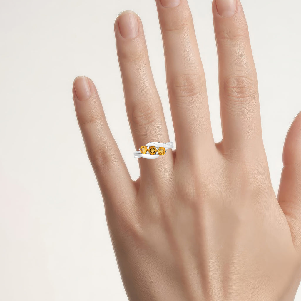 Citrine Ring 0.68 Carats Sterling Silver