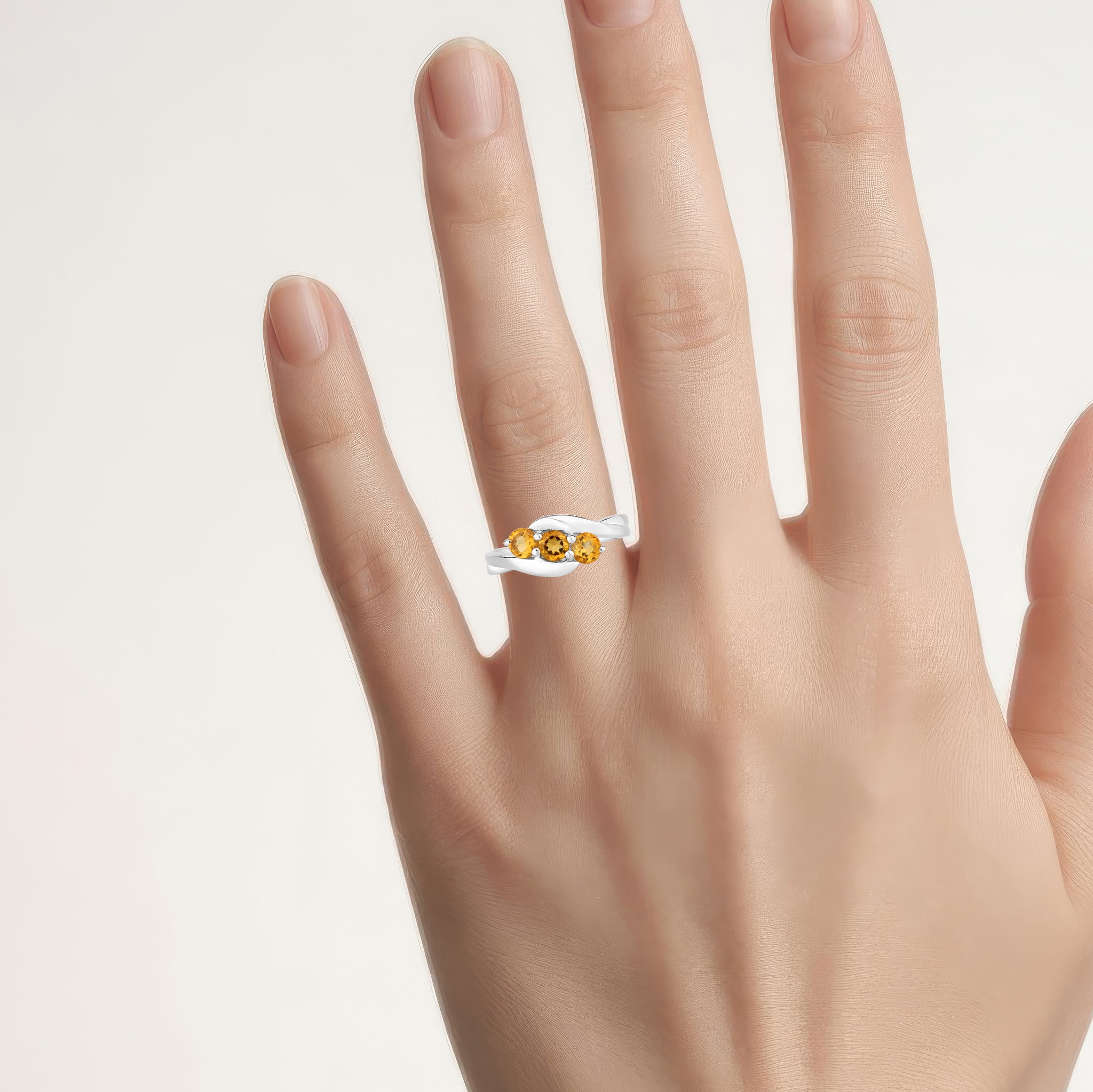 Citrine Ring 0.68 Carats Sterling Silver