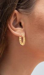 Citrine Earrings 3.18 Carats Gold Plated Silver