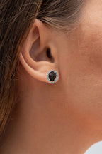 Smoky Quartz Earrings With Diamonds 2.34 Carats Sterling Silver