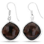 Smoky Quartz Earrings 22.7 Carats Sterling Silver