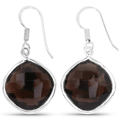 Smoky Quartz Earrings 22.7 Carats Sterling Silver