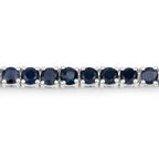 Blue Sapphire Bracelet With White Zircon 2.38 Carats Sterling Silver