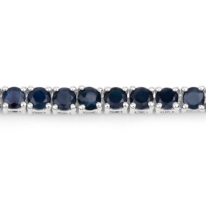 Blue Sapphire Bracelet With White Zircon 2.38 Carats Sterling Silver