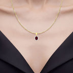 Ruby Pendant With Diamonds 2.48 Carats 14K Yellow Gold