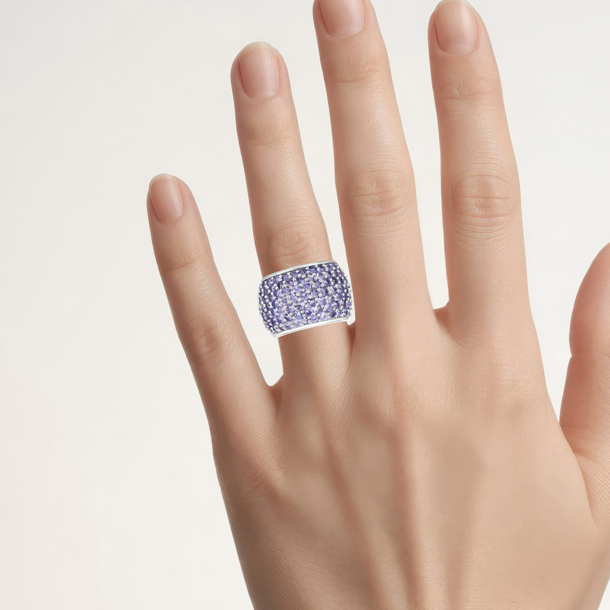 Tanzanite Ring 4.18 Carats Sterling Silver