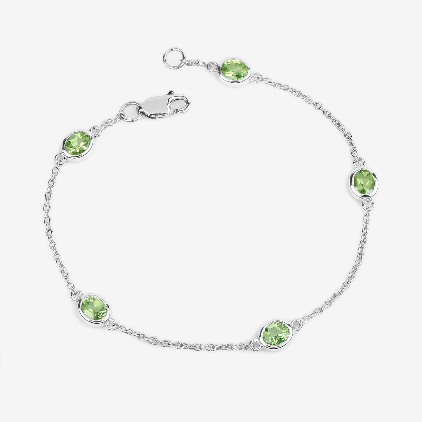 Peridot Bracelet 1.74 Carats Sterling Silver