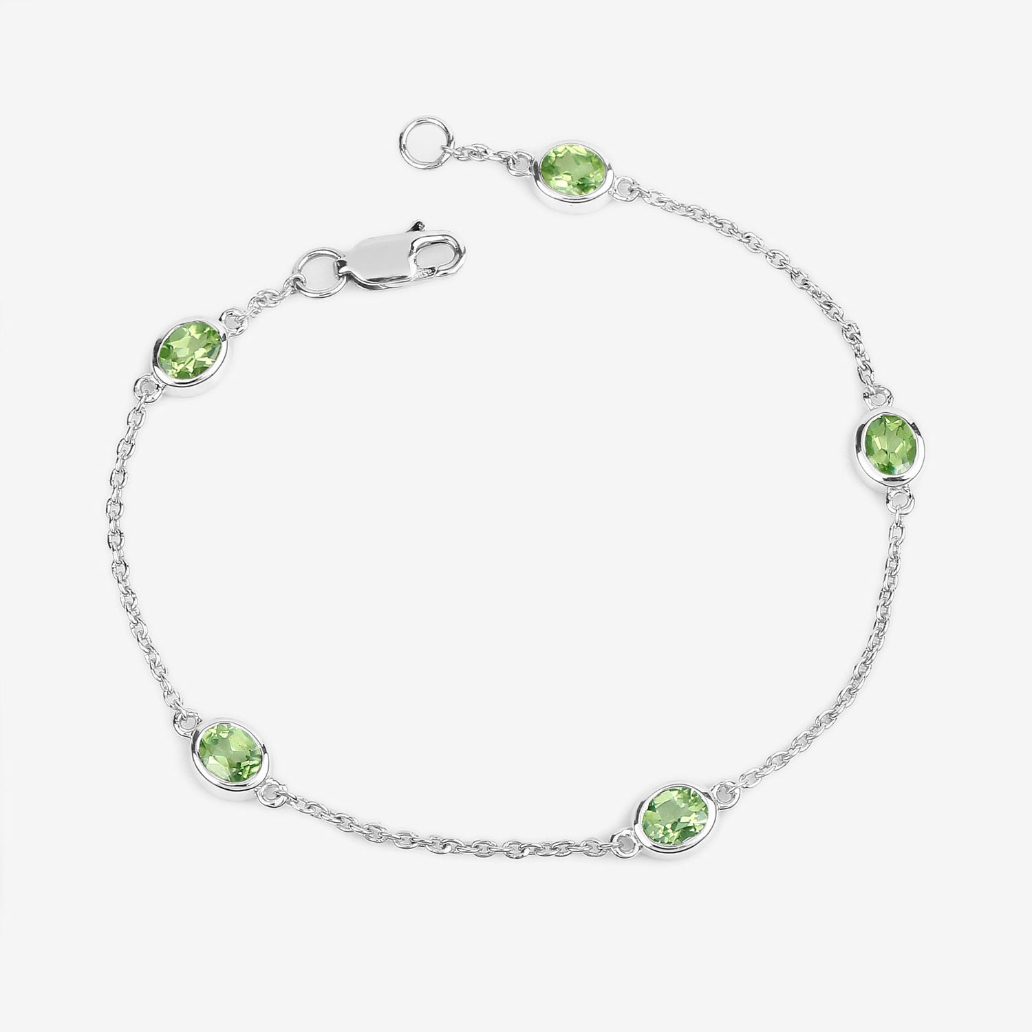 Peridot Bracelet 1.74 Carats Sterling Silver