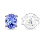 Tanzanite Stud Earrings 0.38 Carats Sterling Silver