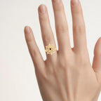 Garnet Spider Web Ring 0.1 Carats Gold Plated Silver