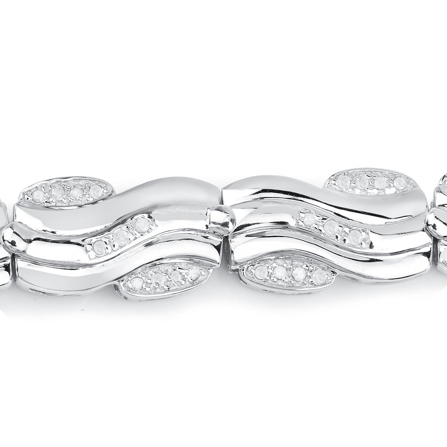 White Diamond Tennis Bracelet 0.80 Carats 14K White Gold Plated Silver