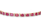 Natural Ruby Bracelet With Diamonds 7.72 Carats 14K Yellow Gold