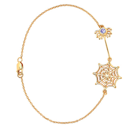 Tanzanite Spider Bracelet 0.08 Carats Gold Plated Silver