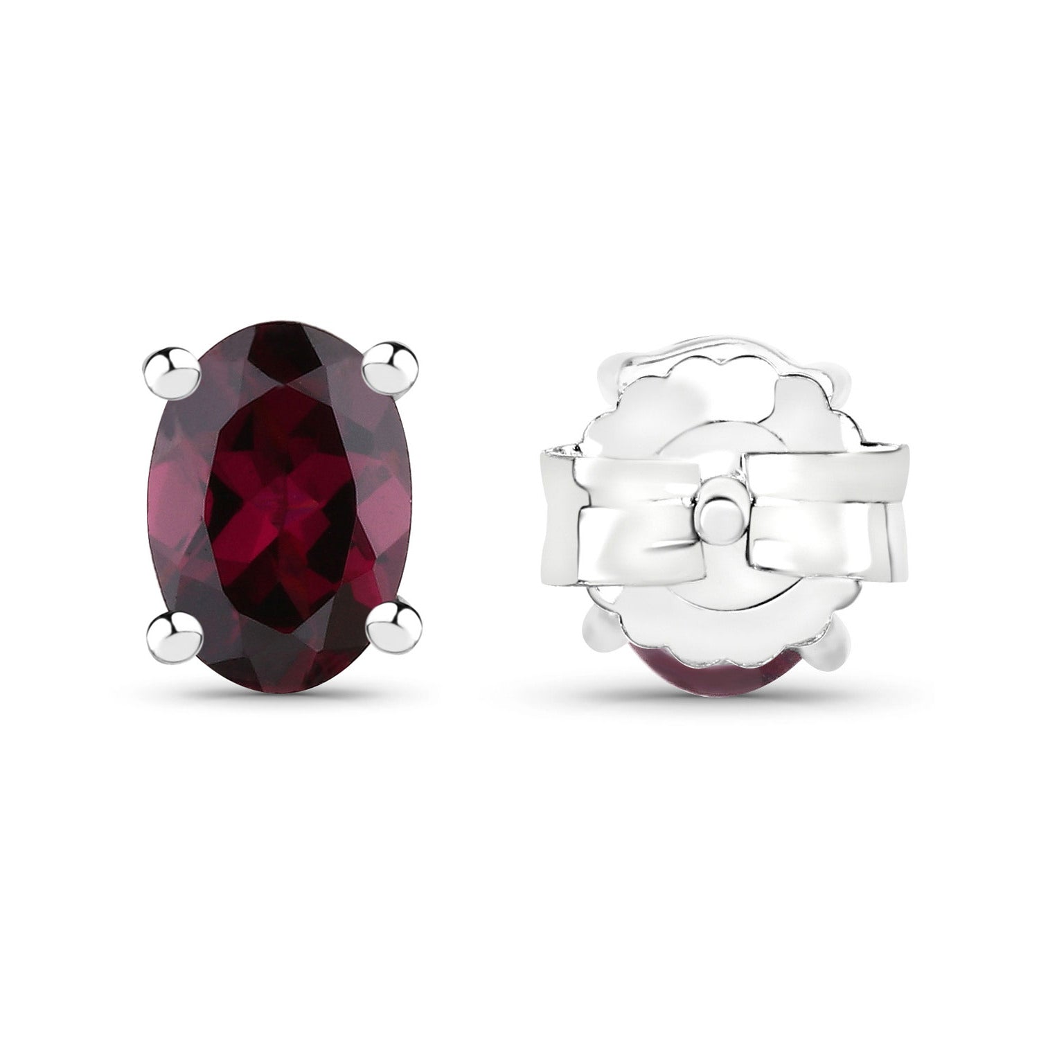 Rhodolite Garnet Stud Earrings 0.54 Carats Sterling Silver