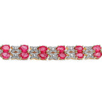 Ruby Bracelet With Diamonds 13.9 Carats Gold Plated Silver