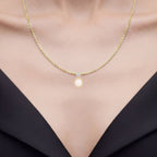 Ethiopian Opal Pendant With Diamonds 1.6 Carats 10K Yellow Gold