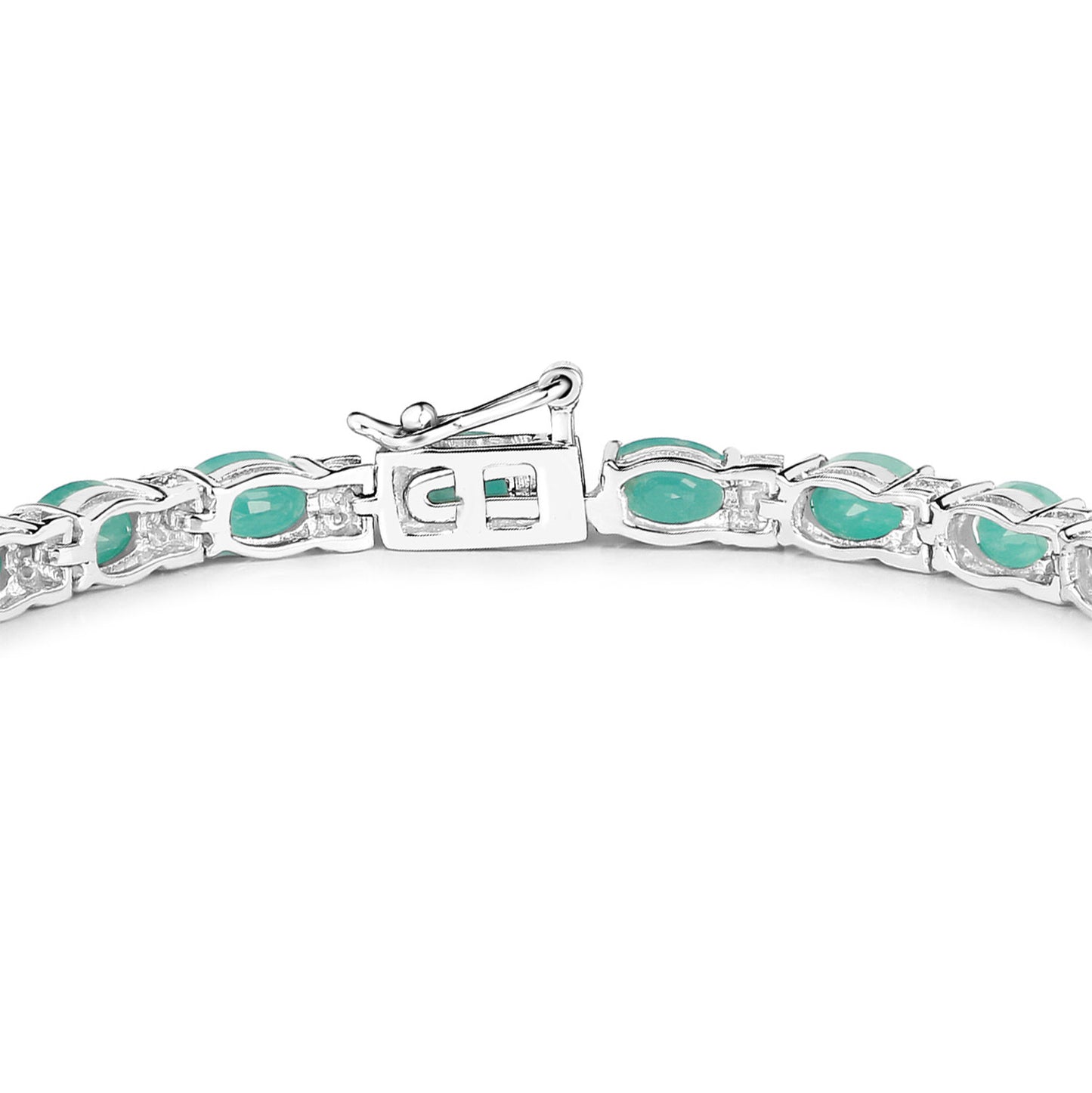 Emerald Tennis Bracelet White Topaz 10.4 Carats Silver