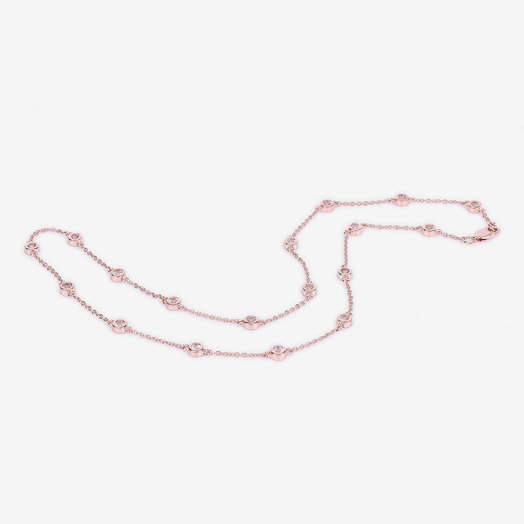 Morganite Necklace 1.6 Carats Gold Plated Silver