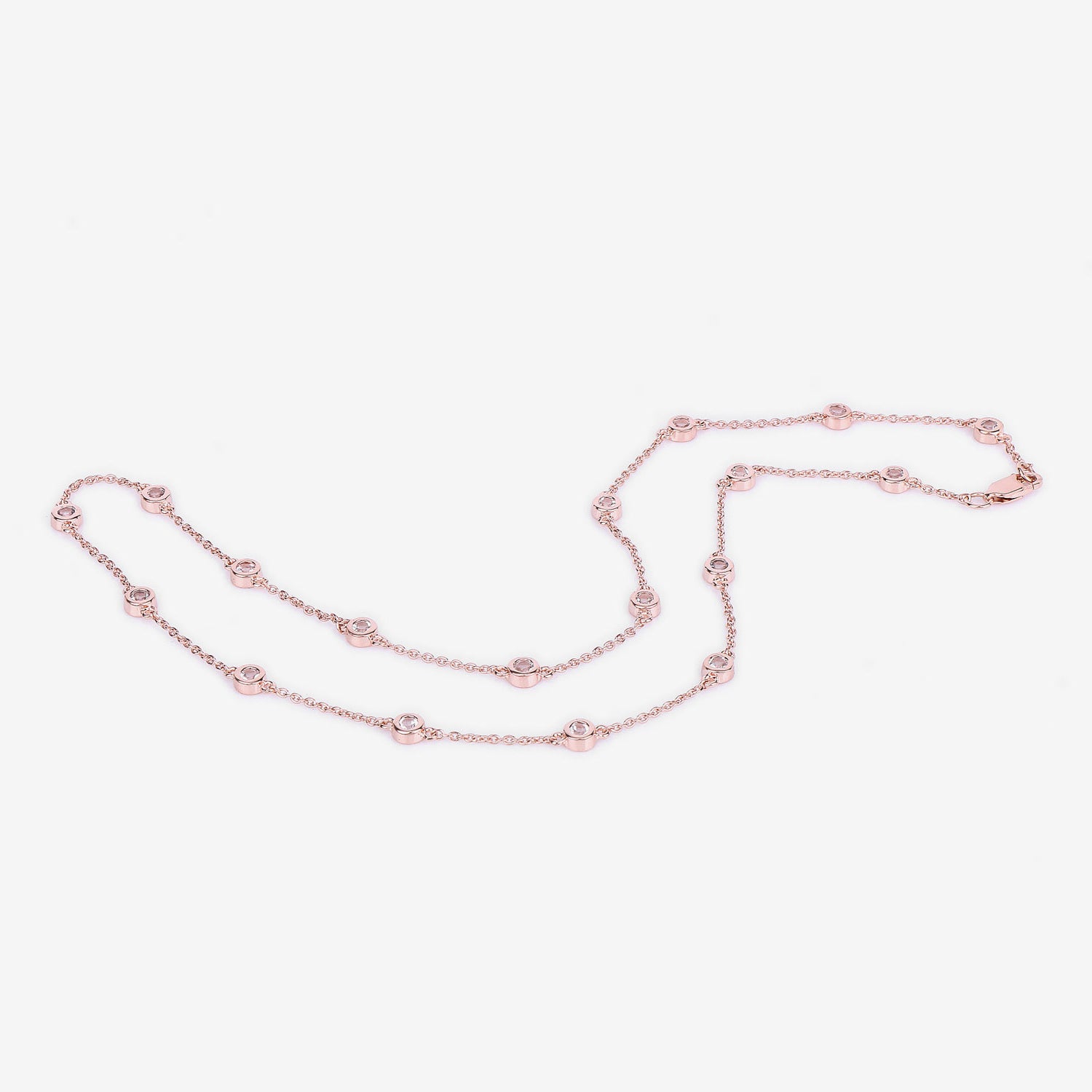 Morganite Necklace 1.6 Carats Gold Plated Silver