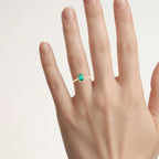 Zambian Emerald Ring With Diamonds 0.56 Carats 14K Yellow Gold