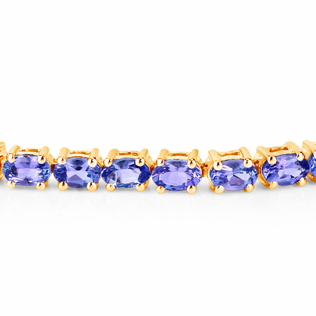 Tanzanite Bracelet 2.28 Carats Gold Plated Silver