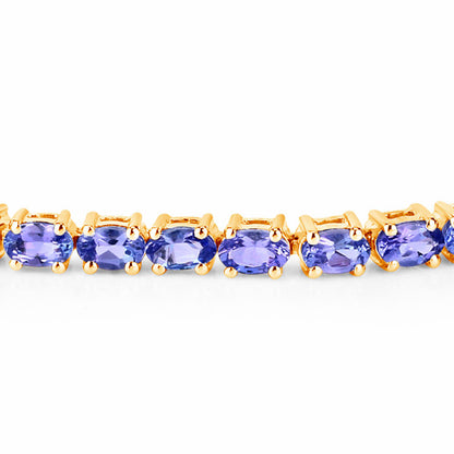 Tanzanite Bracelet 2.28 Carats Gold Plated Silver