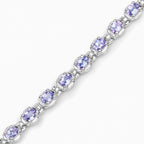 Tanzanite Tennis Bracelet 4.58 Carats Sterling Silver