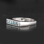 Blue Diamond Ring 0.35 Carats 9K White Gold