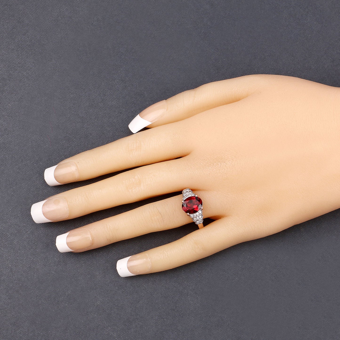 Rhodolite Ring With Diamonds 2.84 Carats 14K Rose Gold