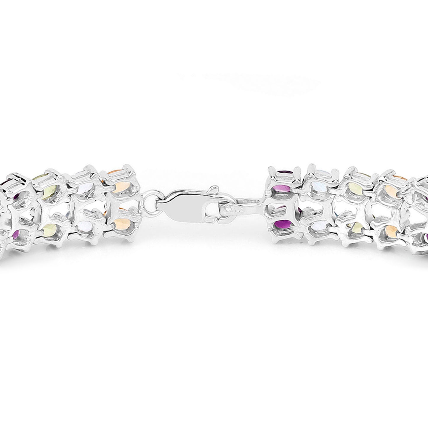 Multicolored Gemstone Bracelet Amethyst Topaz Peridot Citrine 18.6 Carats Total