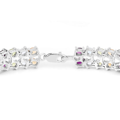 Multicolored Gemstone Bracelet Amethyst Topaz Peridot Citrine 18.6 Carats Total