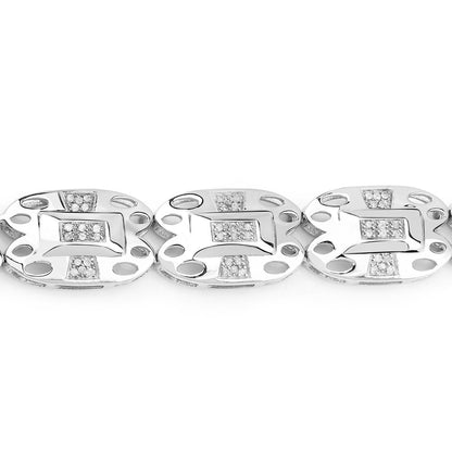 White Diamond Bracelet 14K White Gold Plated Sterling Silver