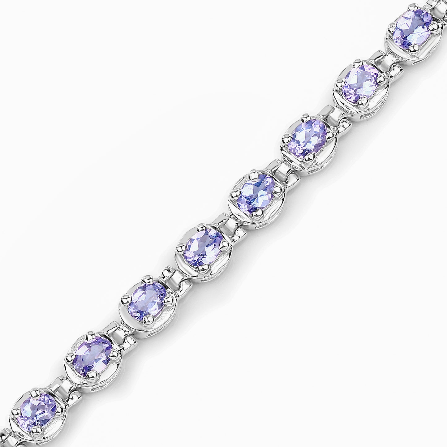 Natural Tanzanite Tennis Bracelet 4.58 Carats Sterling Silver