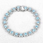 Blue Topaz Tennis Bracelet 10.4 Carats Sterling Silver