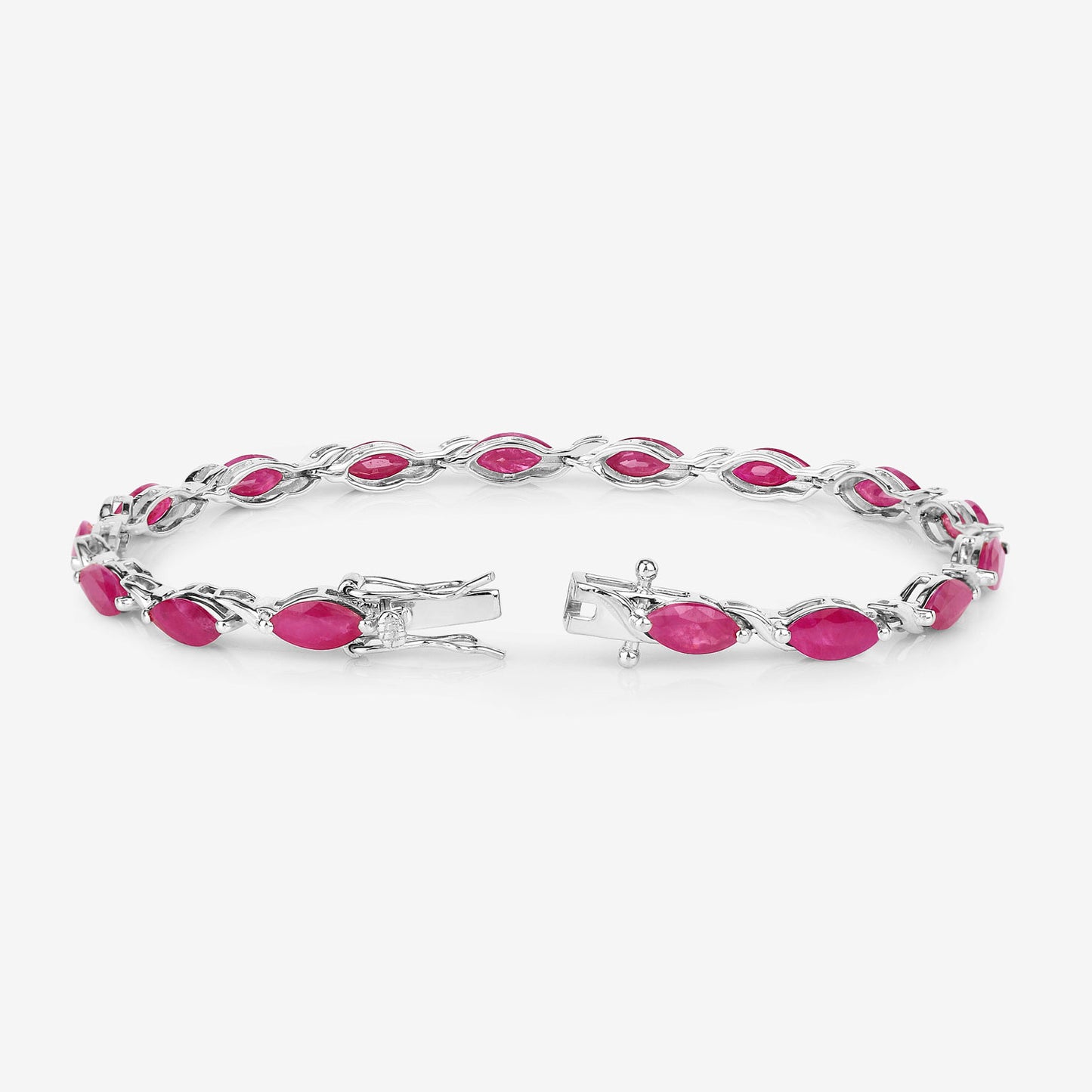 Ruby Bracelet 7.98 Carats 10K White Gold