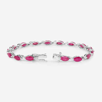 Ruby Bracelet 7.98 Carats 10K White Gold