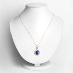 Tanzanite Pendant Necklace Diamonds 4.38 Carats 14K Yellow Gold
