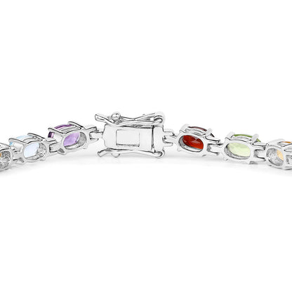 Multicolored Gemstone Bracelet 9.36 Carats Amethyst Topaz Citrine Peridot