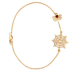 Garnet Spider Bracelet 0.1 Carats Gold Plated Silver